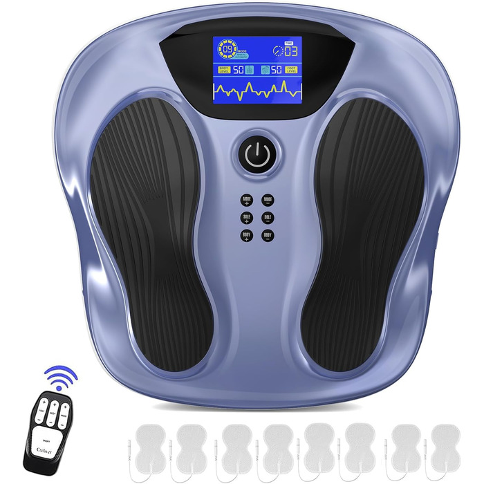 Creliver Medic Pro стимулятор кровообігу для ніг та стоп, EMS і TENS масажер проти втоми та болю, покращує циркуляцію крові, зменшує судоми, сіро-фіолетовий