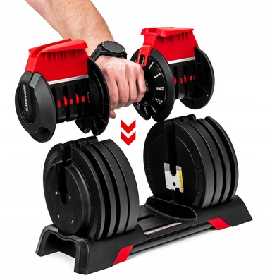 Регульовані гумовані гантелі Sapphire, 1 x 24 кг