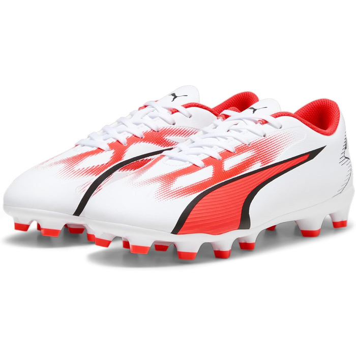 Дитячі футбольні бутси PUMA Ultra Play FG/AG Jr для футболу, 33 EU, білий/чорний/фіолетовий