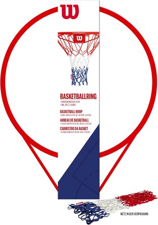 Баскетбольний щит Wilson NBA для вулиці, настінний, з кільцем 45 см, сіткою в кольорах NBA та комплектом кріплень