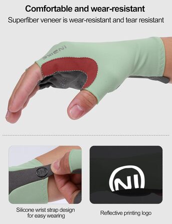 Велосипедні рукавички INBIKE літні, дихаючі, з гелевою подушкою, для шосе та MTB, антиковзаючі, з відбиваючими елементами, чоловічі/жіночі (S, Зелений)