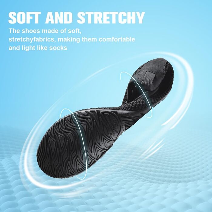 Шкарпетки для плавання та водних видів спорту WateLves: дихаючі, швидковисихаючі, унісекс (36/37 EU, сітка, чорний)