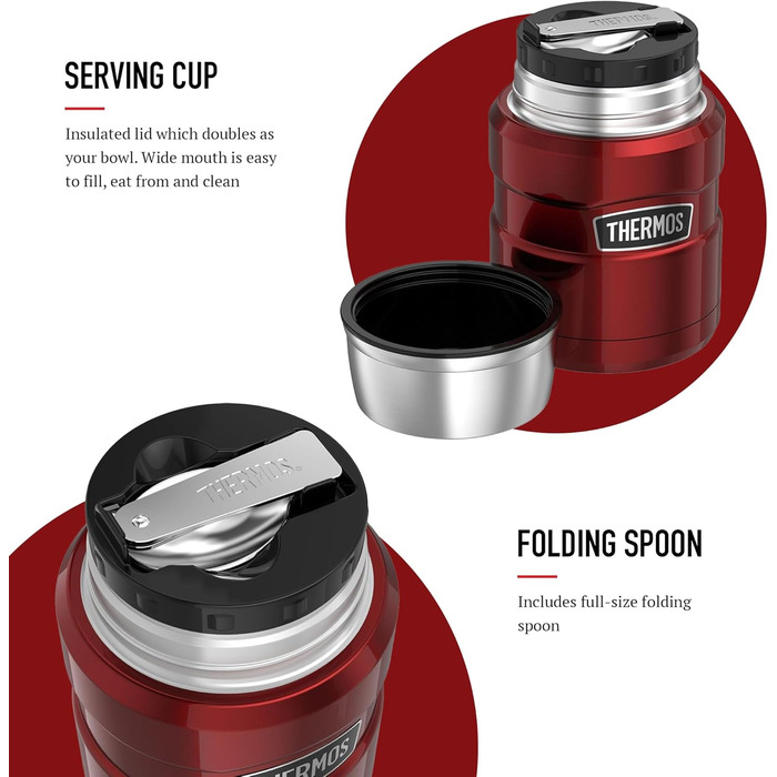 Термос для їжі Thermos King 0,47 л, нержавійка, червоний
