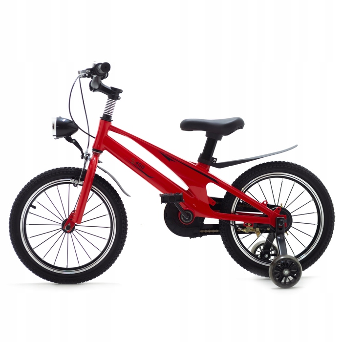 Дитячий велосипед 16 дюймів із бічними колесами, червоний