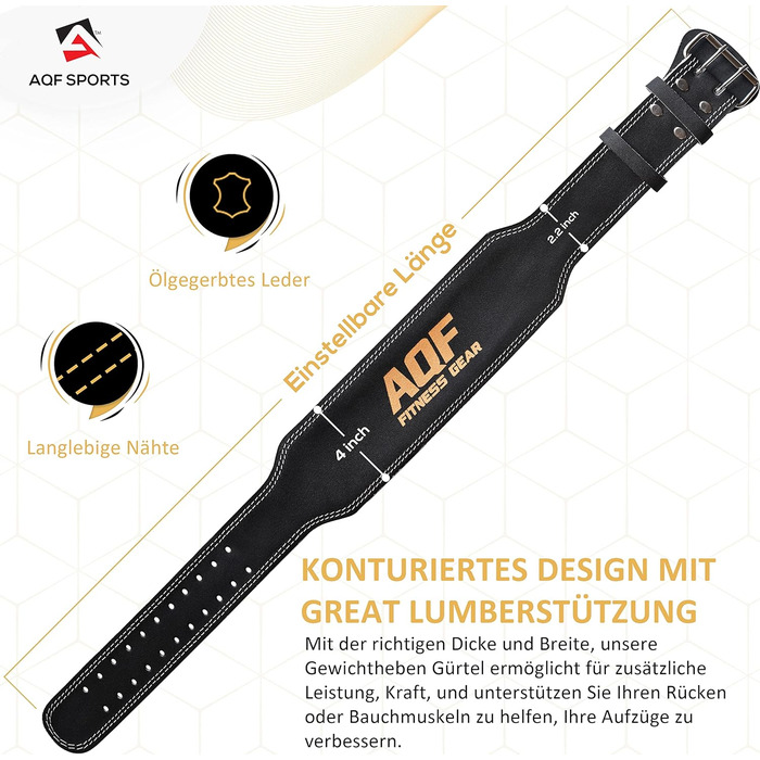 Шкіряний пауерліфтинговий пояс AQF 4