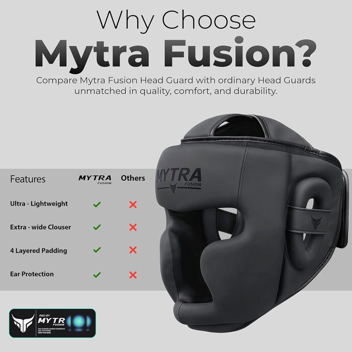 Захист голови для чоловіків та жінок — повний захист обличчя для спарингу з захистом скронь, чола та вух, регульована посадка для MMA, Муай Тай та кікбоксингу