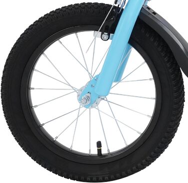 Дитяче велосипед 14 дюймів для хлопчиків та дівчаток з додатковими колесами та кошиком, від 3 років, з двома гальмами, регульоване кермо та сидіння (блакитний)