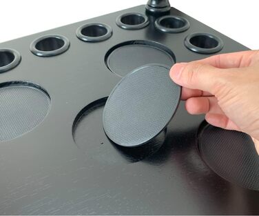 Стійка для більярдних київ GACCO BILLIARDS на 8 київ та аксесуари, з тримачем для куль, з кутів, з масиву дерева, чорна