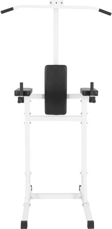 GORILLA SPORTS® Power Tower – багатофункціональна силова станція для дому: турнік, бруси, тренажер для підтягувань, віджимань і пресу, чорний/білий, фітнес обладнання для домашніх тренувань