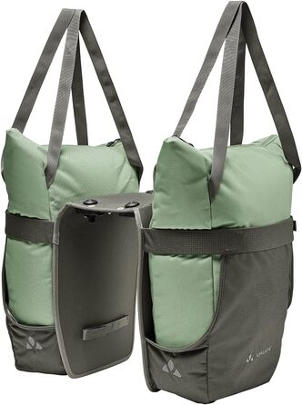 Велосипедна сумка VAUDE TwinShopper 44 л, окремі секції, дощовик, зелена