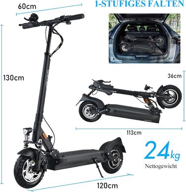 Електросамокат JOYOR Y8-S із допуском до дороги, 500 Вт, акумулятор 48V 18/26Ah, запас ходу 55–100 км, 10'' позашляхові шини, передня і задня амортизація, складаний