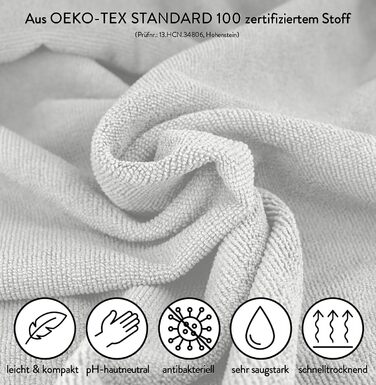 Рушник для фітнесу PEAQUE з кишенею на блискавці | Мікрофібра з фротте-структурою | Спортивний рушник для спортзалу та тренажерного залу | М'який, швидковисихаючий (120 x 50 см)