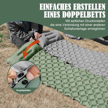 Надувний килимок для кемпінгу Isomatte Ultraleicht - самонадувний, легкий, зелений