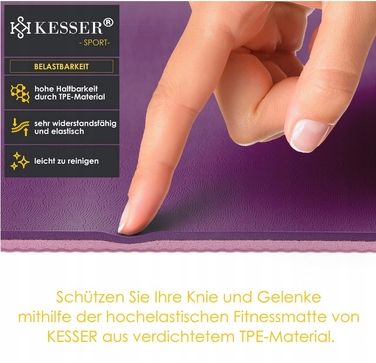 Килимок для фітнесу KESSER 183 см x 61 см, фіолетовий