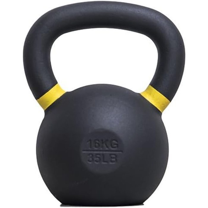 Kettlebell Xenios USA 16 кг, чавунний, чорний, з посиленим покриттям