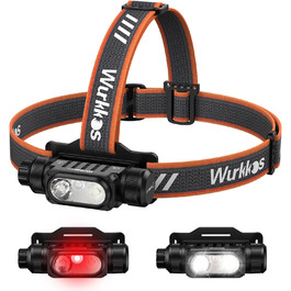 Wurkkos HD16: Потужна налобний ліхтар з регулюванням яскравості, 2500 люменів, USB-C, червоне світло, водонепроникний, для бігу, походів, кемпінгу