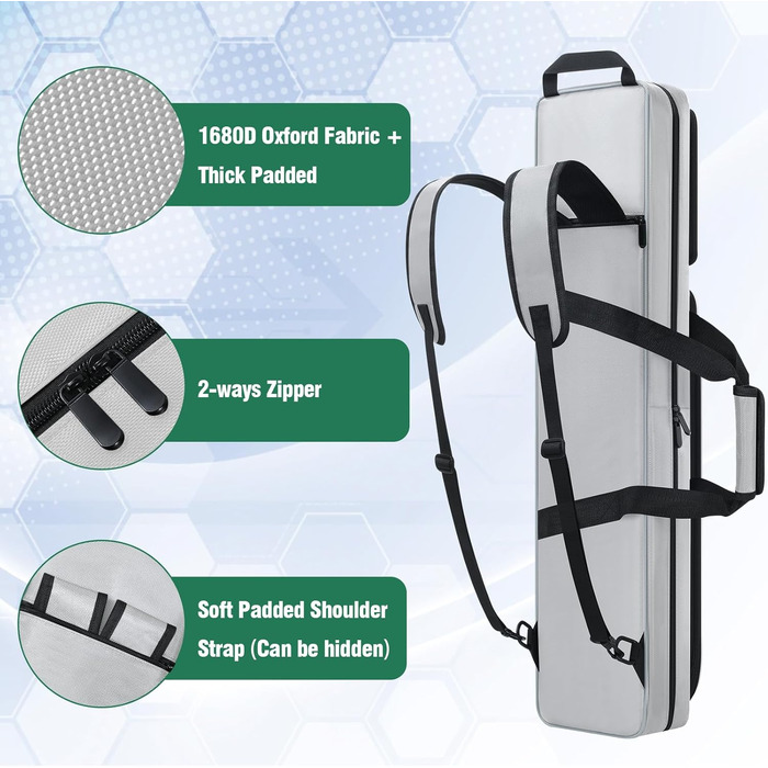 Чохол для більярдних київ Billardstocktasche: м'який, з декількома кишенями для 4 руків'їв та 5 концов, з рюкзак-лямками (сірий)