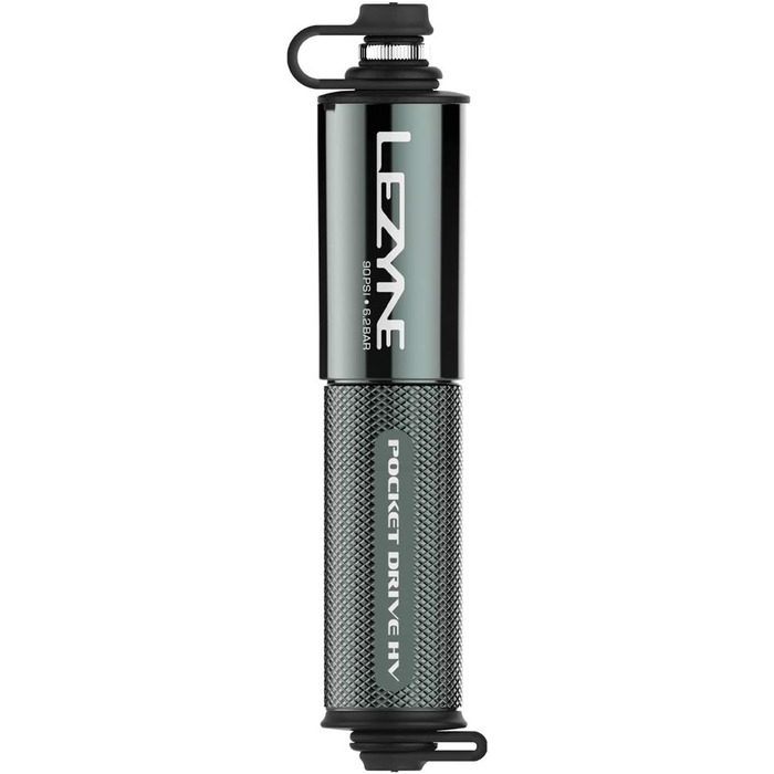 Міні-насос для велосипеда LEZYNE Pocket Drive HV, високий тиск 90 psi, сумісний з Presta та Schrader, компактний алюмінієвий ручний насос, портативний