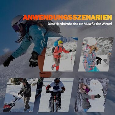 Гріючі рукавички для чоловіків та жінок, з акумулятором 5000mAh*2, 7.4V, 4 режими нагріву, водонепроникні, для зимових видів спорту та катання на лижах