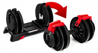 Регульовані гумовані гантелі Sapphire, 1 x 24 кг