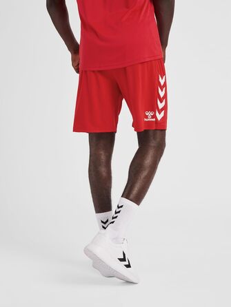 Спортивні чоловічі шорти Hummel Core XK Poy для тренувань та залу, дихаючі та швидкосохнучі, True Red, розмір XL