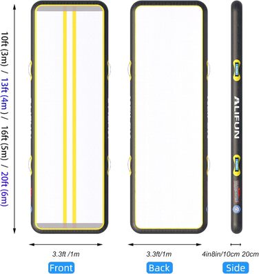 ALIFUN Килимок для гімнастики та акробатики ALIFUN Air Matte Track, надувний, 2м/3м/4м/6м, висота 10/20см, з насосом, для дому, фітнесу, тренувань, черлідингу, басейну (Чорно-жовтий, 400*100*15см)