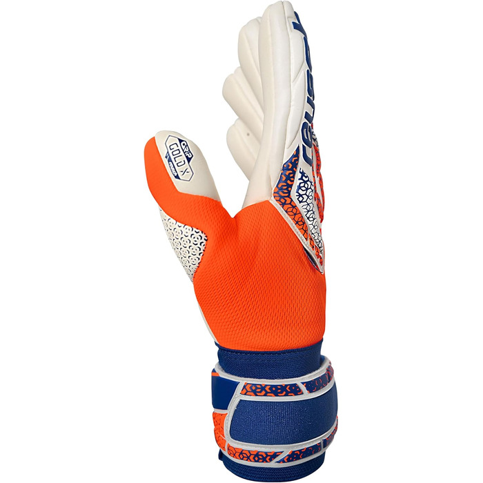 Воротарські рукавиці Reusch Profi Attrakt Gold X NC (10.5) - професійні, для тренувань та ігор на траві та штучних покриттях, помаранчево-сині