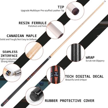 Набір для більярду Lotmusic: 4 шт., роздільна, канадський клен, вага 510-595 г, для більярдних шанувальників