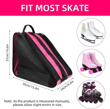 Сумка для роликів та ковзанів для дітей, рожева, з регульованими ремінцями та відділеннями