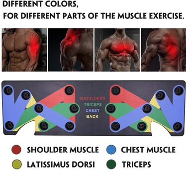 Лежанка для віджимань 9-в-1 для чоловіків, тренажер для фітнесу, підтримка для пресу, розвиток м'язів грудей, рук та пресу