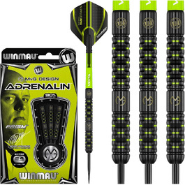 Дротики WINMAU Michael Van Gerwen MvG Adrenalin 24 г, професійні, вольфрамові, для дартсу, стілтіп, з оперенням та хвостовиками