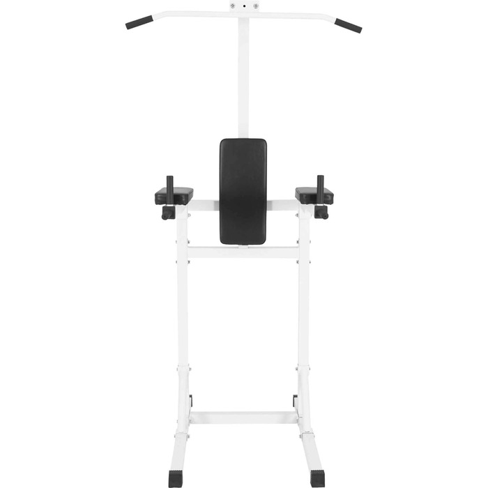 GORILLA SPORTS® Power Tower – багатофункціональна силова станція для дому: турнік, бруси, тренажер для підтягувань, віджимань і пресу, чорний/білий, фітнес обладнання для домашніх тренувань