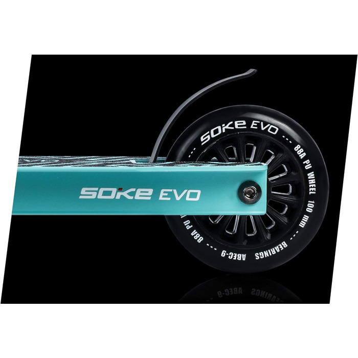 Трюковий самокат SOKE Evo для скейтпарку, ABEC-9, PU-колеса 88A, Y-руль, алюмінієва дека, блакитний