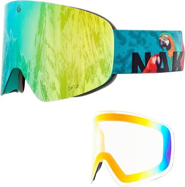 Гірськолижна маска NAKED Optics TROOP EVO з змінними лінзами для чоловіків і жінок, сноуборд-окуляри для поганої погоди, модель Papageil, преміум-якість