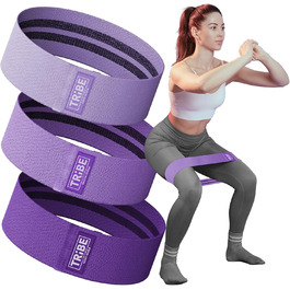Стрічки для фітнесу Tribe Lifting: набір еластичних стрічок для ніг, сідниць та всього тіла (фіолетовий)