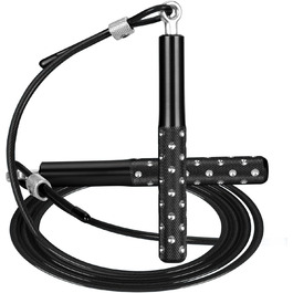 Стрибкове канат Springseil Wastou: регульований, для фітнесу, чорний