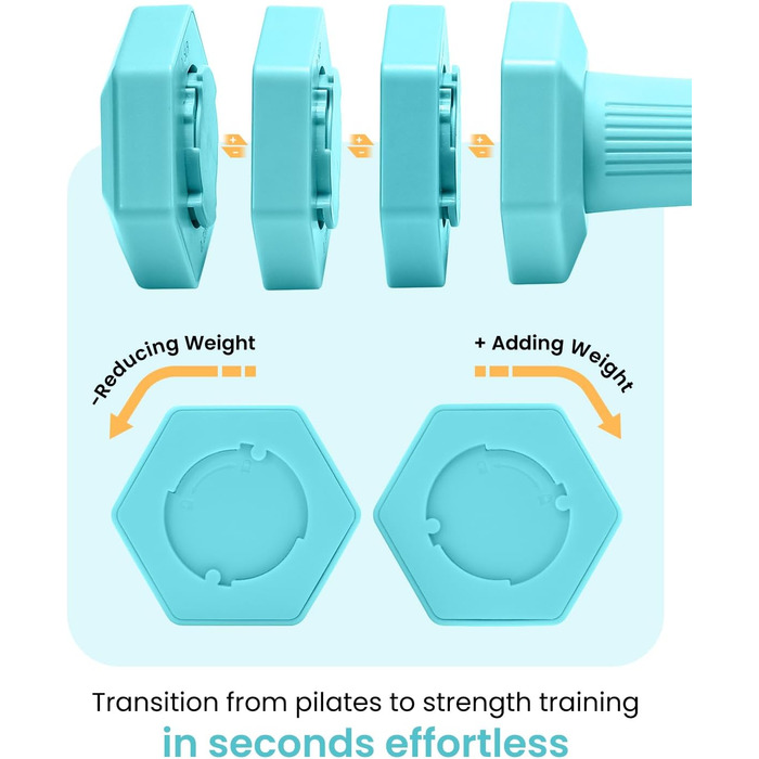Набір гантелей Fragraim регульовані для жінок та чоловіків, 4,54 кг, 4-в-1, вага 0,9-2,27 кг, з м'яким покриттям TPU, для дому