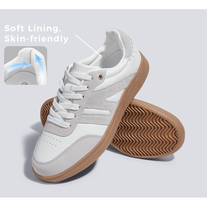 Жіночі ретро-кросівки LUCKY STEP зі шкіри для тенісу та скейтбордингу, біло-сірі, 41 EU