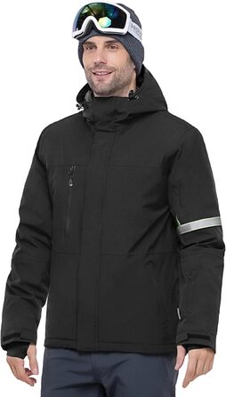 Чоловіча лижна куртка 33000ft: водонепроникна, вітрозахисна, тепла, функціональна, для сноуборду та лиж, чорного кольору