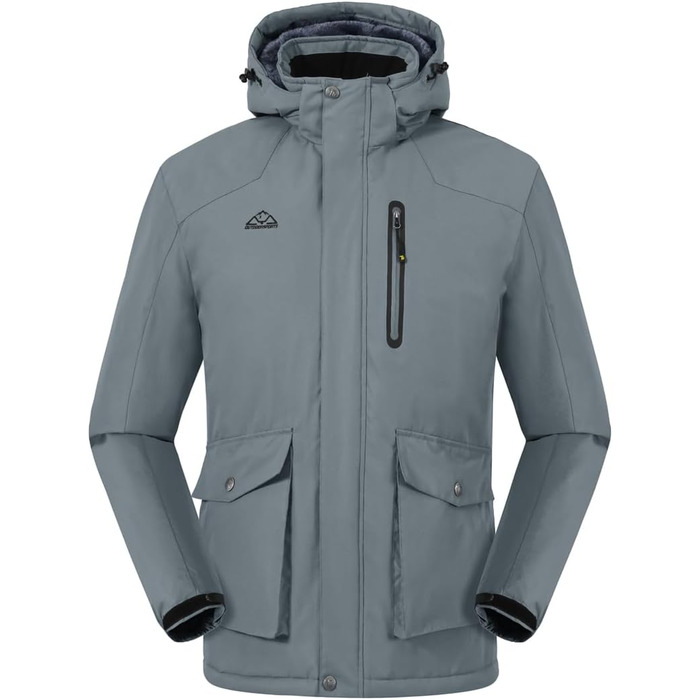 Чоловіча зимова куртка для туризму та активного відпочинку з капюшоном (Сірий, XL)