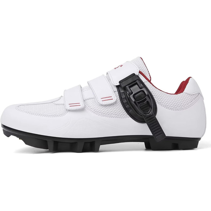 Велосипедні черевики Mountain для чоловіків та жінок, MTB, SPD, для гірського велосипеда з пряжкою, зелені (43 EU, C білий/червоний)