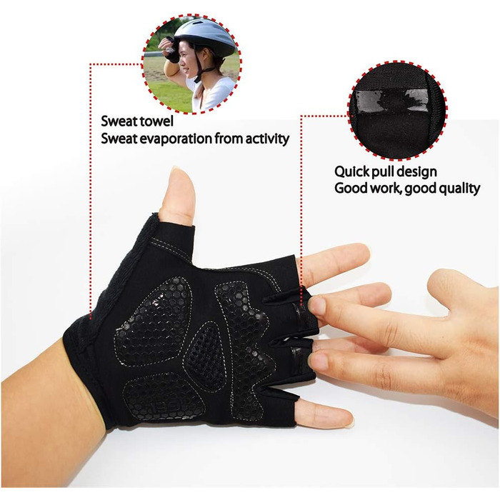 Рукавички для велосипеда чоловічі/жіночі літні, для гірського велосипеда, шосе, трекінгу, альпінізму (чорний, сірий, XL)