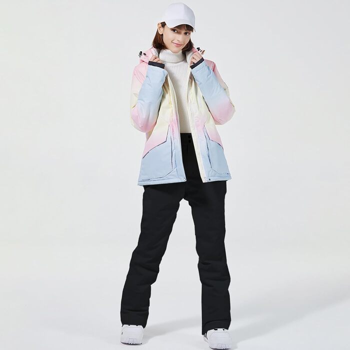 Комплект гірськолижний жіночий HOTIAN 2 в 1: куртка та штани, водонепроникний, вітронепроникний, для сноуборду та гірськолижного спорту, M, 2020+