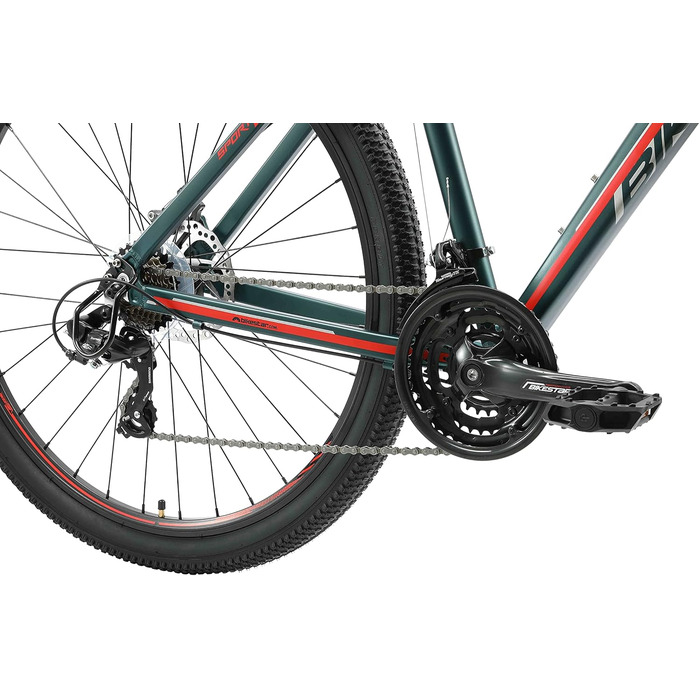 Гірський велосипед BIKESTAR Hardtail алюмінієвий, 21 швидкість Shimano, дискові гальма, колеса 29 дюймів, рама 19'' зелено-червоний