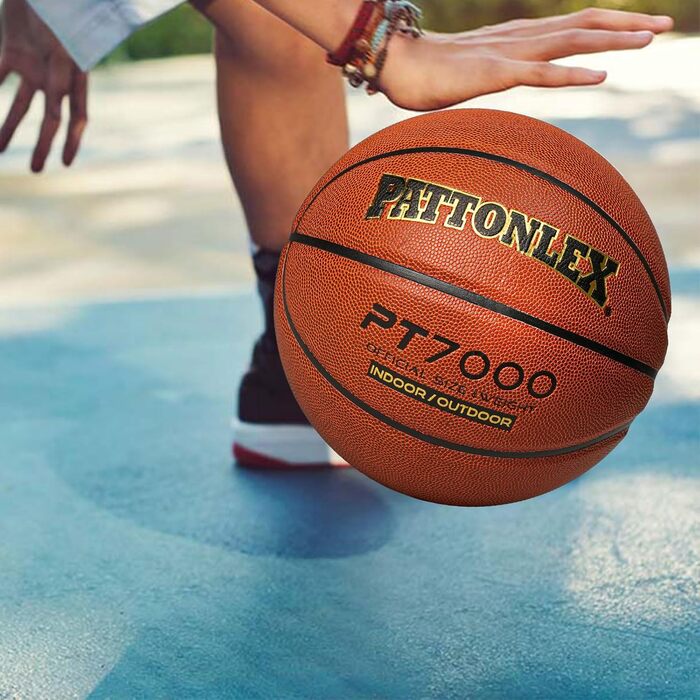 М'яч баскетбольний Pattonlex 29.5'' розмір 7 - Композитна шкіра - Для залу та вулиці - Оранжевий