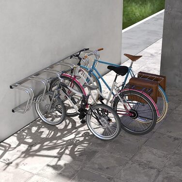 Підставка для велосипедів на 6 велосипедів FIVMEN: настінний/підлоговий монтаж, 37 см між колесами, для MTB, шосе, 30-65 мм шини