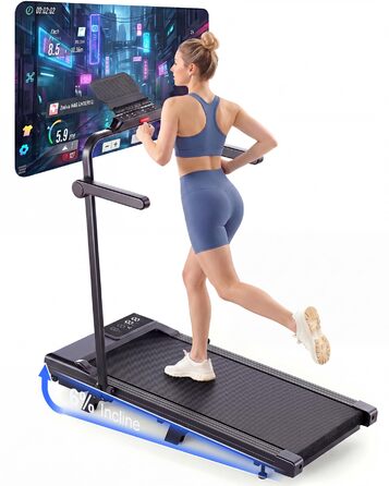 Бігова доріжка Superun Walking Pad з ухилом 6%, для дому, з додатком, до 136 кг, чорна. Швидкість до 12 км/год.