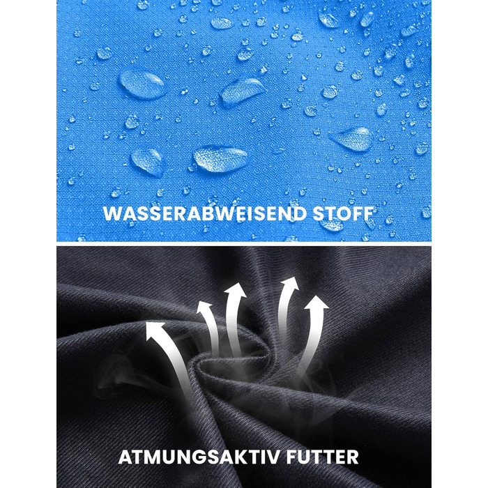 Жіноча трекінгова куртка Outdoor, вітронепроникна та водонепроникна куртка-дощовик, дихаюча функціональна куртка з відстібаною капюшоном (Блакитна, M)