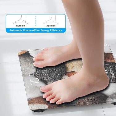 Цифрова вага Healthkeep з LED-дисплеєм, висока точність, Step-on, до 180 кг, дизайн «Кам'яна бруківка»