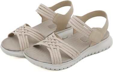 Жіночі сандалії літні для ходьби, відпочинку, спорту та пляжу. Платформа, антиковзаюча підошва, розміри 35-42 EU, колір бежевий. Стиль A